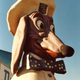 The not-at-all-creepy Doggie Diner sign